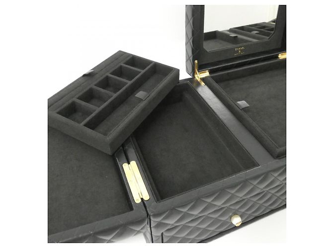 Timeless Caja de joyería de piel de cordero con perlas de Chanel Negro - vista 8