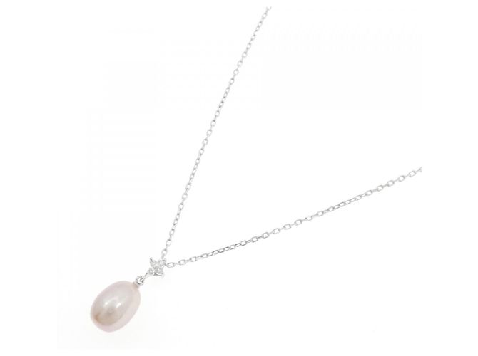 Collana Perlita Mikimoto Au750 in perle d'acqua dolce e diamanti Argento - vista 2