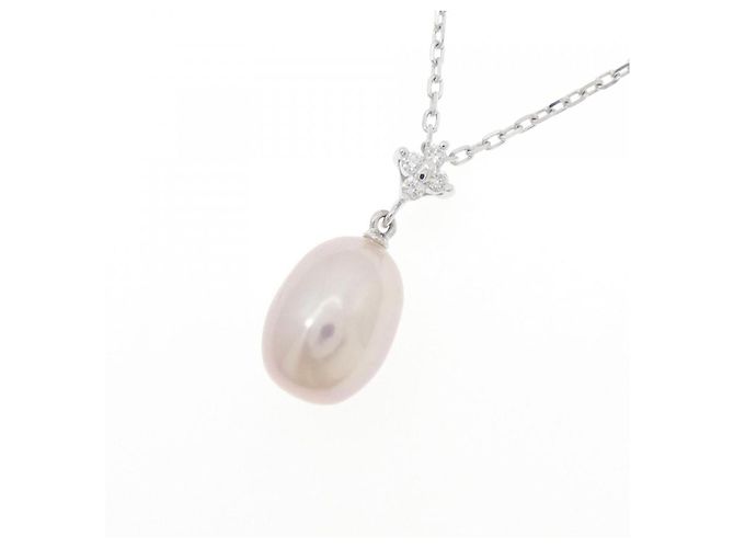 Collana Perlita Mikimoto Au750 in perle d'acqua dolce e diamanti Argento - vista 3