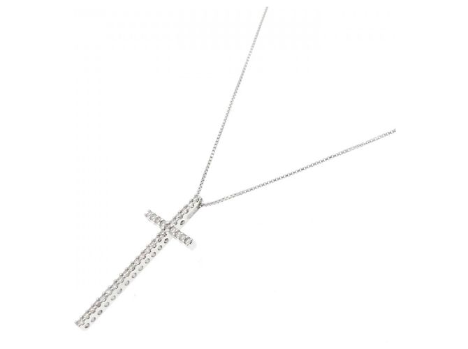 Autre Marque Collana con croce di diamante in oro bianco Au750 Argento - vista 2