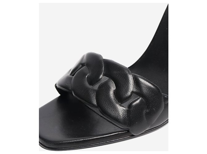 Hermès Schwarze Gala Leder Sandaletten - Größe EU 39 - Ansicht 3