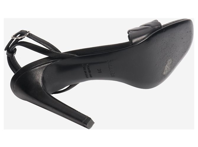 Hermès Schwarze Gala Leder Sandaletten - Größe EU 39 - Ansicht 4