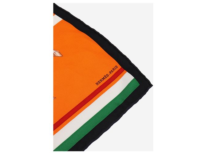 Hermès Foulard quadrato Orange cheval a la couverture square scarf - vista 2