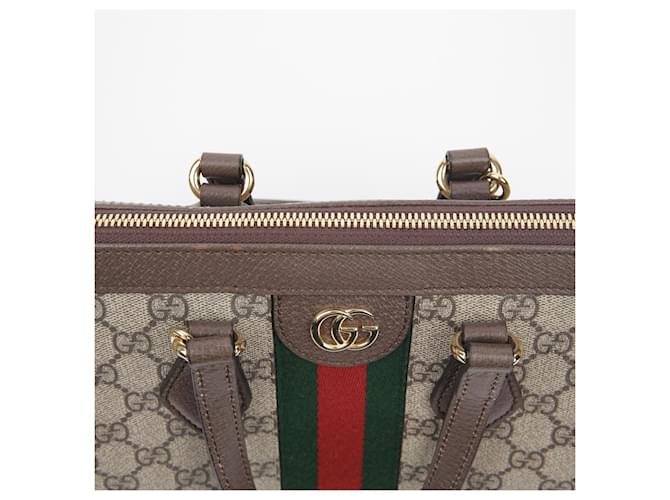 Gucci Borsa a Spalla Ophidia Medium Tote Marrone - vista 2