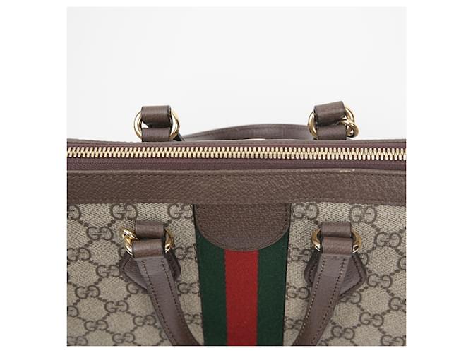 Gucci Borsa a Spalla Ophidia Medium Tote Marrone - vista 4