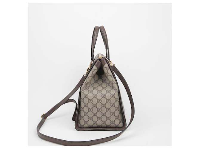 Gucci Borsa a Spalla Ophidia Medium Tote Marrone - vista 5