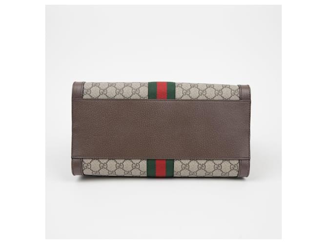 Gucci Borsa a Spalla Ophidia Medium Tote Marrone - vista 6