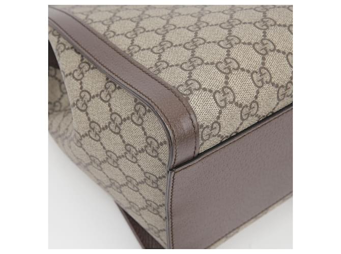 Gucci Borsa a Spalla Ophidia Medium Tote Marrone - vista 9