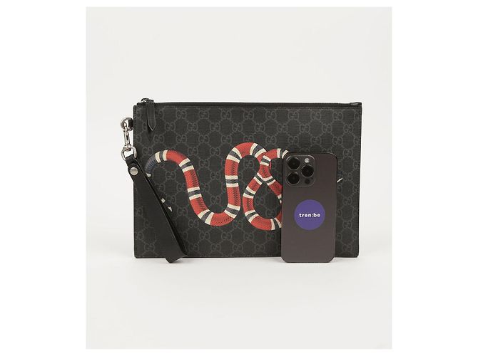 Gucci Clutch con tracolla Kingsnake Nero - vista 10