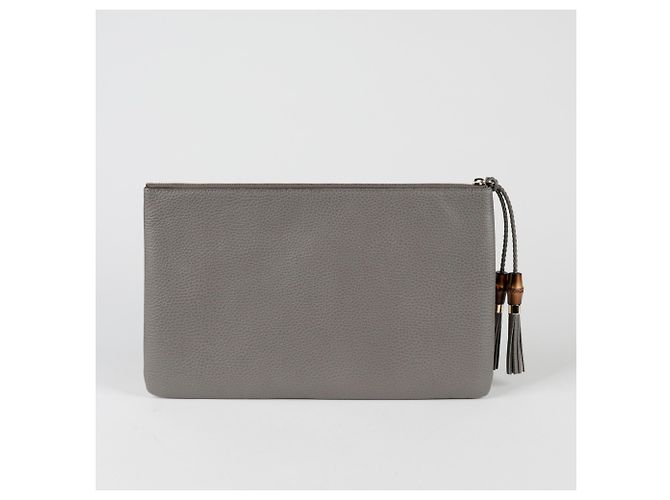 Bamboo Gucci Clutch in bambù con nappa - vista 4