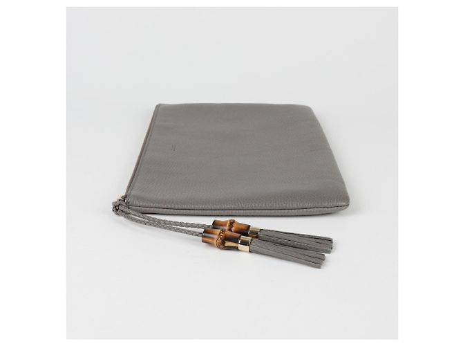 Bamboo Gucci Clutch in bambù con nappa - vista 5