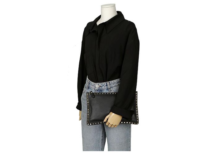 Valentino Clutch Rockstud Negro - vista 11