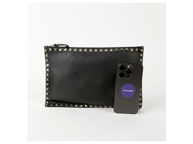 Valentino Clutch Rockstud Negro - vista 9