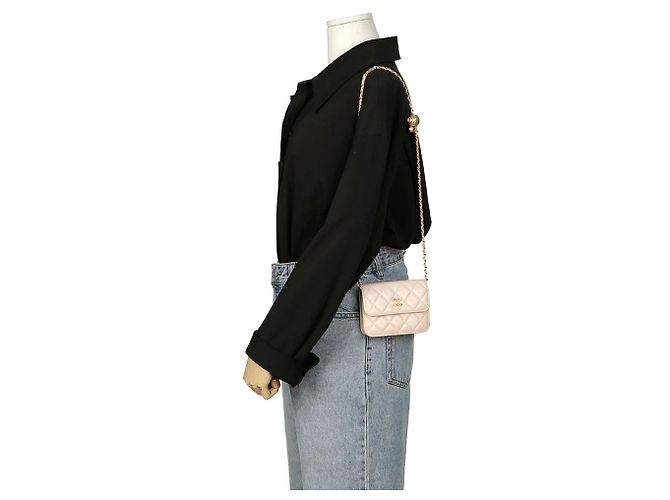 Chanel Borsa a spalla e crossbody mini palla dorata in vita Rosa - vista 14