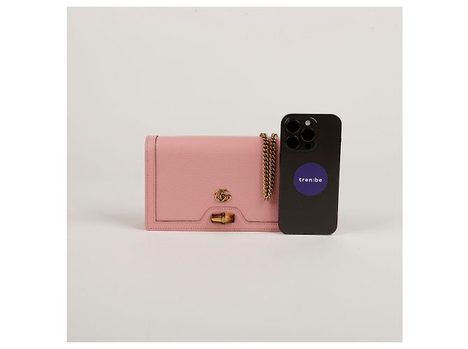 Gucci Borsa a tracolla mini Diana in bambù Rosa - vista 16