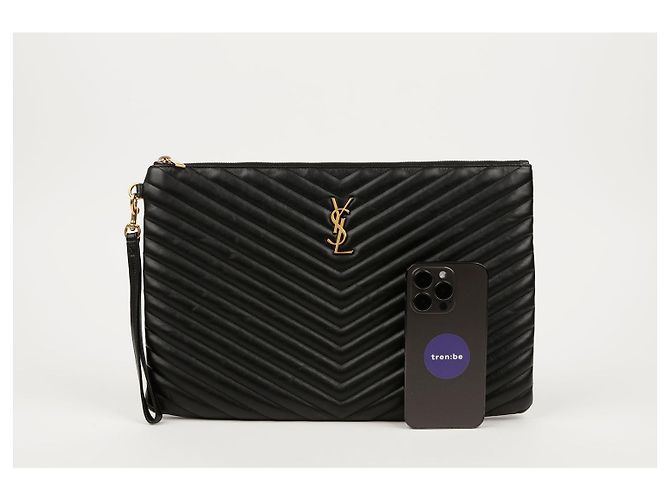 Saint Laurent Clutch Porta Documenti Monogram Nero - vista 8