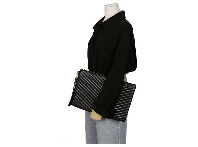 Saint Laurent Clutch Porta Documenti Monogram Nero - vista 9