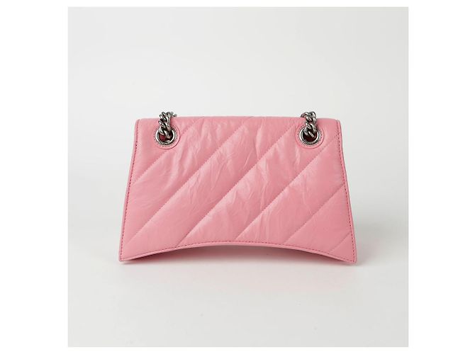Balenciaga Borsa a spalla e crossbody piccola in catena trapuntata Crush Rosa - vista 3