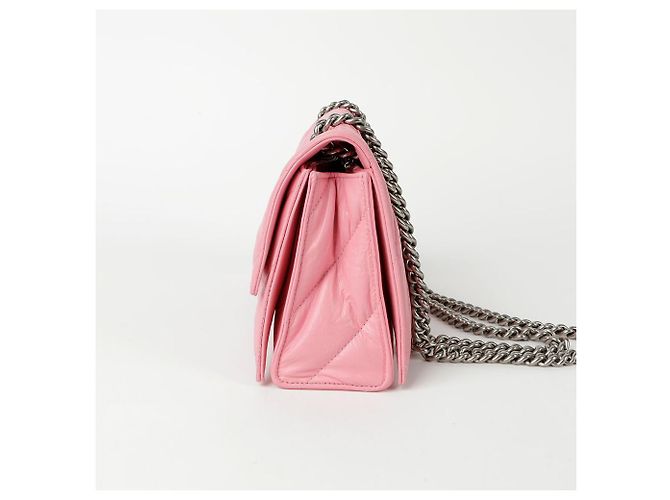 Balenciaga Borsa a spalla e crossbody piccola in catena trapuntata Crush Rosa - vista 4