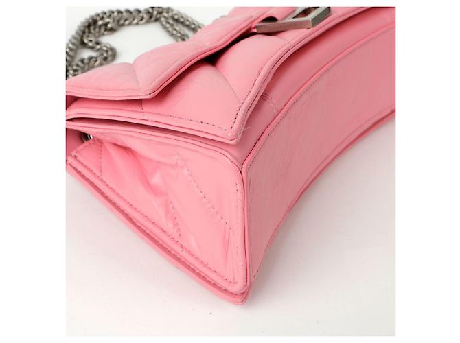 Balenciaga Borsa a spalla e crossbody piccola in catena trapuntata Crush Rosa - vista 6