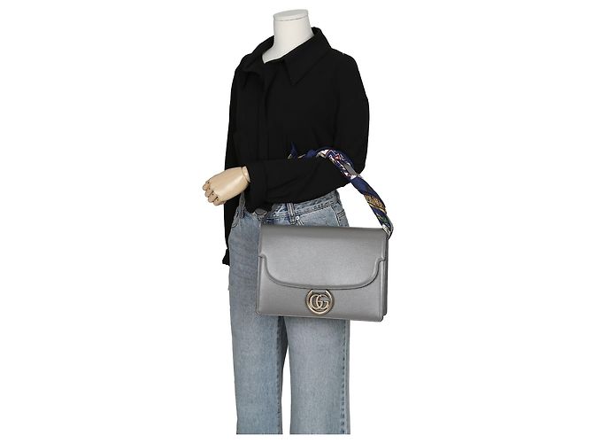 Gucci Borsa a Spalla Torshon in Sciarpa Marrone - vista 10