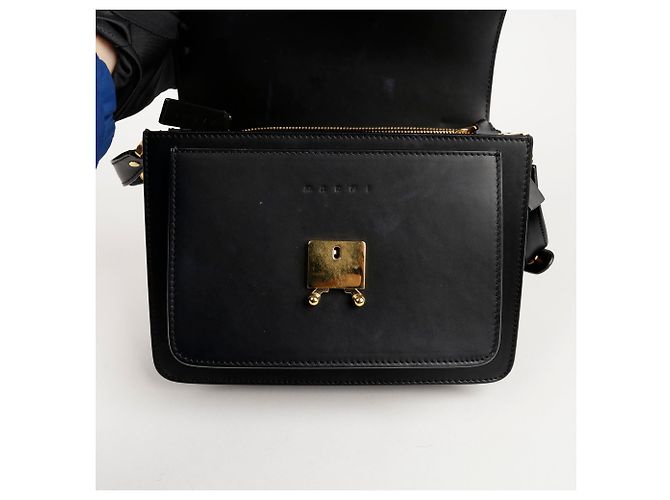 Marni Borsa a spalla e crossbody media Trunk Nero - vista 16
