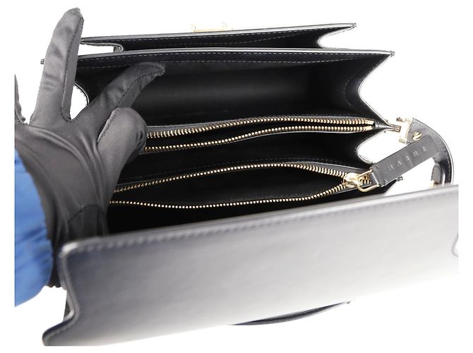 Marni Borsa a spalla e crossbody media Trunk Nero - vista 18