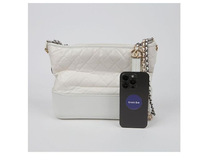 Chanel Borsa hobo a spalla Gabrielle Grande Bianco - vista 17