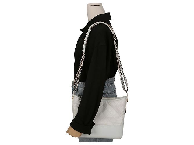 Chanel Borsa hobo a spalla Gabrielle Grande Bianco - vista 19