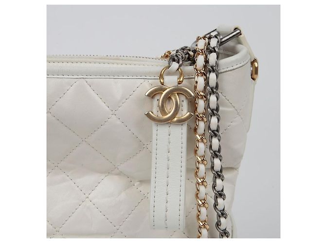 Chanel Borsa hobo a spalla Gabrielle Grande Bianco - vista 3
