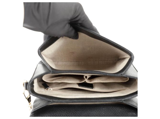 Gucci Bolsa de ombro com alça superior entrelaçada Preto - vista 13