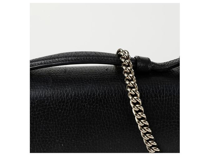 Gucci Bolsa de ombro com alça superior entrelaçada Preto - vista 3