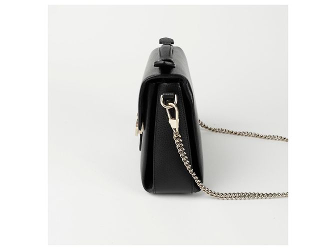 Gucci Bolsa de ombro com alça superior entrelaçada Preto - vista 4