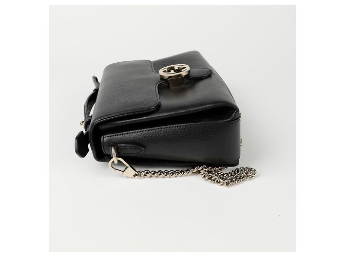 Gucci Bolsa de ombro com alça superior entrelaçada Preto - vista 5