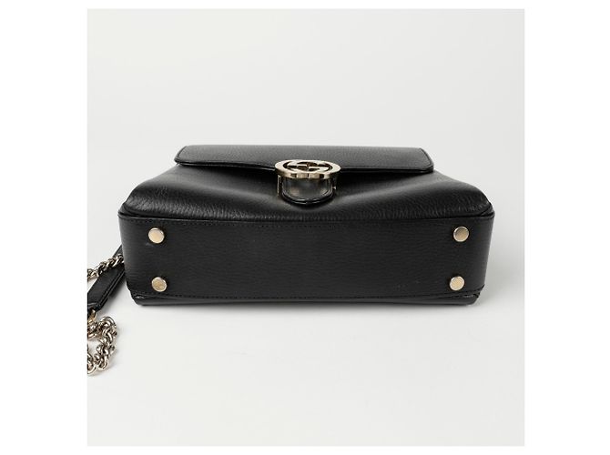 Gucci Bolsa de ombro com alça superior entrelaçada Preto - vista 8