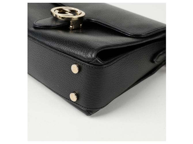 Gucci Bolsa de ombro com alça superior entrelaçada Preto - vista 9