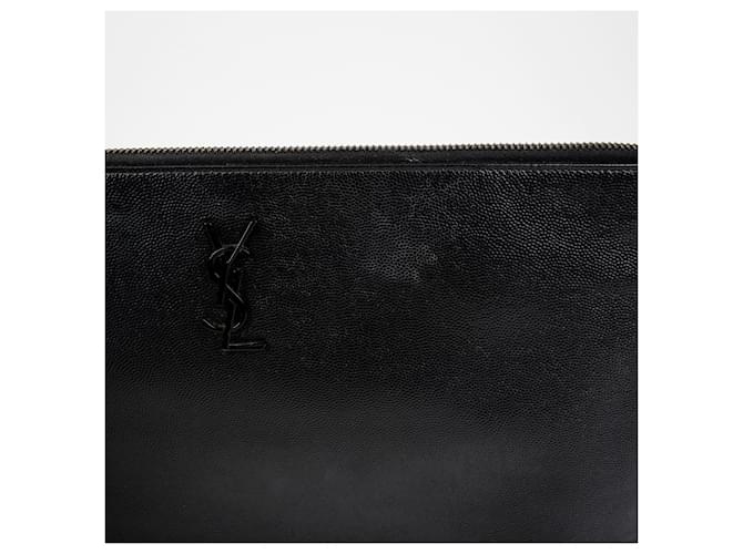 Saint Laurent Große Monogramm-Clutch Schwarz - Ansicht 3