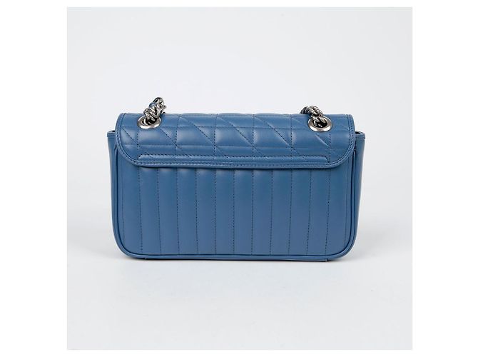 Gucci Borsa a spalla incrociata GG Marmont Small Blu - vista 6