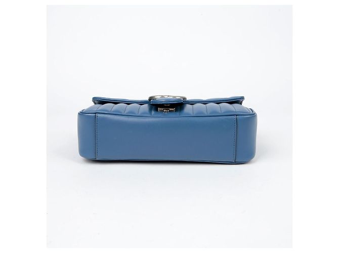 Gucci Borsa a spalla incrociata GG Marmont Small Blu - vista 8