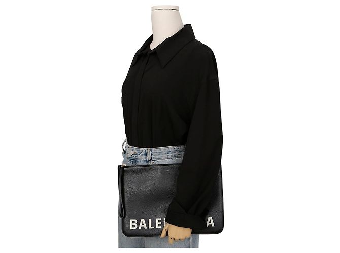 Balenciaga Clutch con tracolla con logo Nero - vista 11