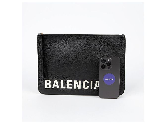 Balenciaga Clutch con tracolla con logo Nero - vista 9