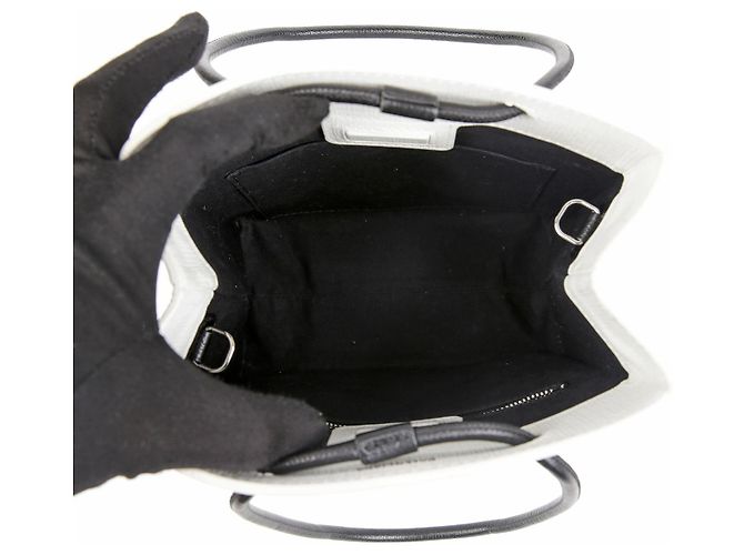 Balenciaga Nord Süd Einkaufstasche Schultertasche XXS Weiß - Ansicht 10