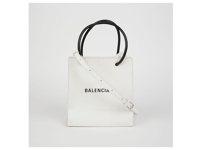 Balenciaga Nord Süd Einkaufstasche Schultertasche XXS Weiß - Ansicht 2