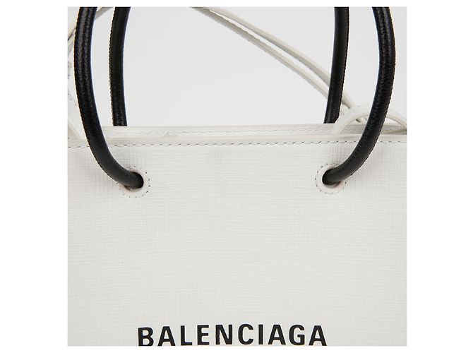 Balenciaga Nord Süd Einkaufstasche Schultertasche XXS Weiß - Ansicht 3