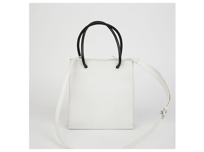 Balenciaga Nord Süd Einkaufstasche Schultertasche XXS Weiß - Ansicht 4