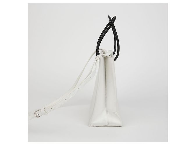Balenciaga Nord Süd Einkaufstasche Schultertasche XXS Weiß - Ansicht 5