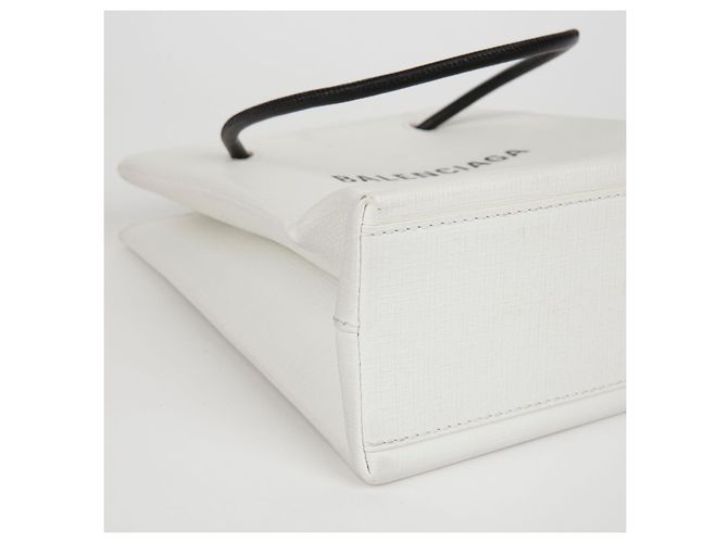 Balenciaga Nord Süd Einkaufstasche Schultertasche XXS Weiß - Ansicht 7
