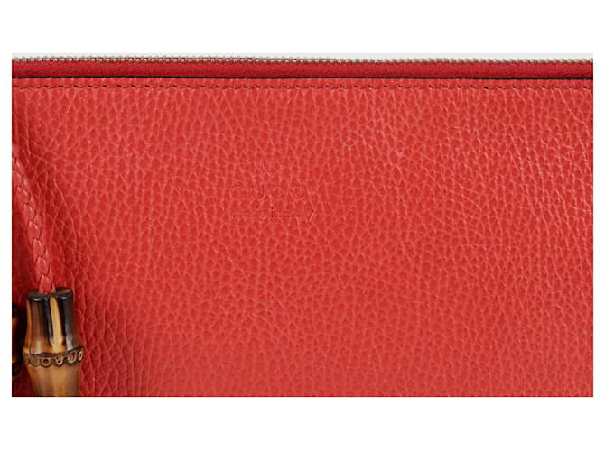 Bamboo Gucci Pochette in bambù con nappa Rosso - vista 2