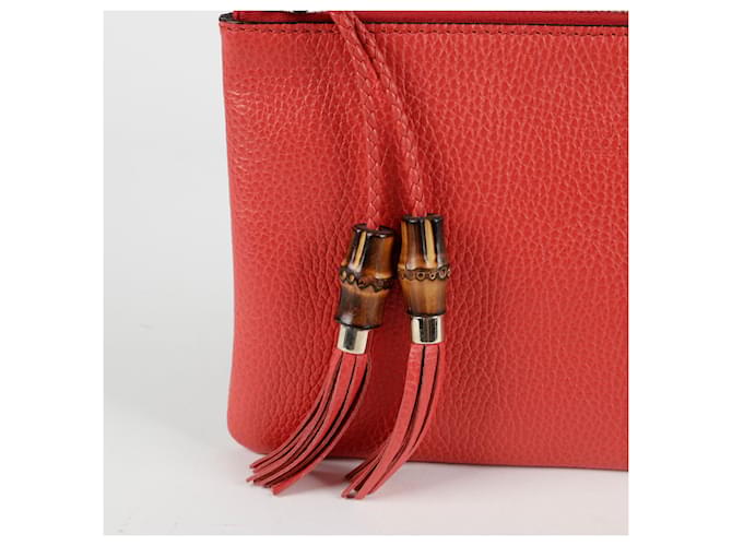 Bamboo Gucci Pochette in bambù con nappa Rosso - vista 3