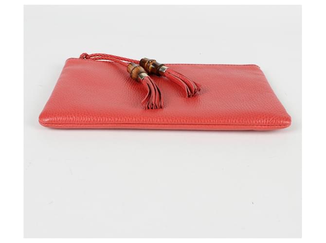 Bamboo Gucci Pochette in bambù con nappa Rosso - vista 7